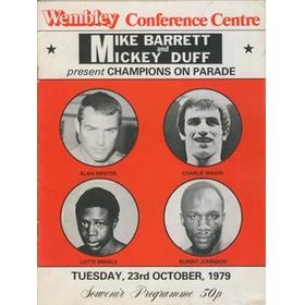 ALAN MINTER V DOUG DENNINGS 1979 BOXING PROGRAMME - SIGNED BY MINTER