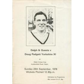 DELPH & GUESTS V DOUG PADGETT YORKSHIRE XI 1978 CRICKET PROGRAMME