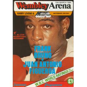FRANK BRUNO V JUAN ANTONIO FIGUEROA 1984 BOXING PROGRAMME