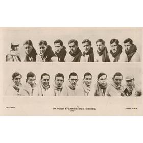 OXFORD AND CAMBRIDGE CREWS 1927 ROWING POSTCARD 