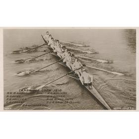 CAMBRIDGE ROWING CREW 1910 POSTCARD
