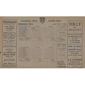 CAMBRIDGE UNIVERSITY FRESHMEN