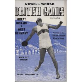 BRITISH GAMES (INCORPORATING GB V WEST GERMANY)1963 ATHLETICS PROGRAMME