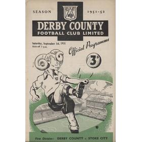 DERBY COUNTY V STOKE CITY 1951-52 FOOTBALL PROGRAMME