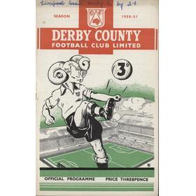 DERBY COUNTY V LIVERPOOL 1950-51 FOOTBALL PROGRAMME