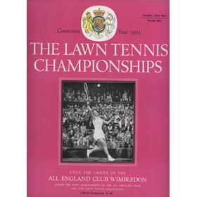 WIMBLEDON CHAMPIONSHIPS 1953 (DAY 2) TENNIS PROGRAMME