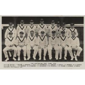 AUSTRALIA 1930 CRICKET POSTCARD