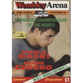 CHARLIE MAGRI V FRANK CEDENO 1983 BOXING PROGRAMME