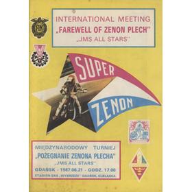 SPEEDWAY PROGRAMME - JMS ALL STARS FAREWELL OF ZENON PLECH