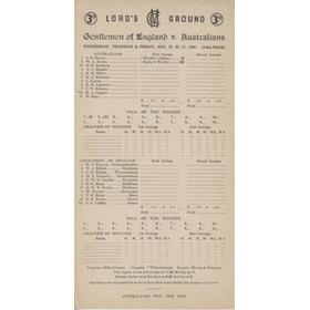 GENTLEMEN OF ENGLAND V AUSTRALIANS 1948 (BRADMAN