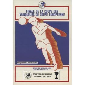 DYNAMO KIEV V ATLETICO MADRID 1986 (ECWC FINAL) FOOTBALL PROGRAMME