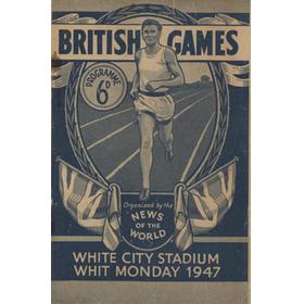 BRITISH GAMES 1947 ATHLETICS PROGRAMME