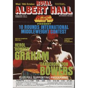 HEROL GRAHAM V DON BOWERS 1985 BOXING POSTER