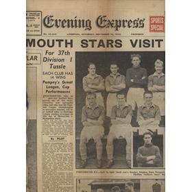 LIVERPOOL V PORTSMOUTH 1952-53 EVENING EXPRESS SPORTS SPECIAL