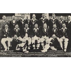 AUSTRALIA 1930 CRICKET POSTCARD - SIGNED BY BRADMAN (TWICE)