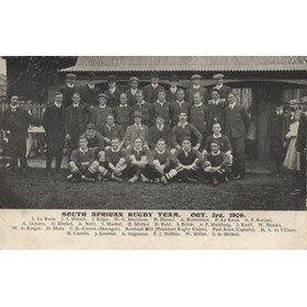 SOUTH AFRICA 1906-07 (V KENT) RUGBY POSTCARD