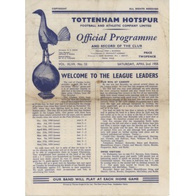 TOTTENHAM HOTSPUR V CHELSEA 1954-55 FOOTBALL PROGRAMME