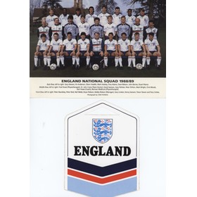 ENGLAND 1988-89 FOOTBALL PHOTOGRAPH & STICKER