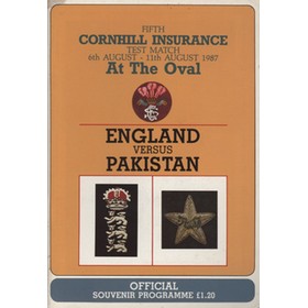 ENGLAND V PAKISTAN 1987 (OVAL) CRICKET PROGRAMME