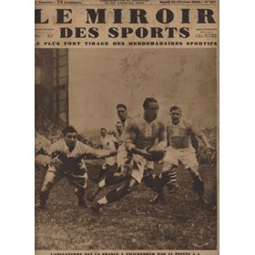 ENGLAND V FRANCE 1930 RUGBY MATCH REPORT - "LE MIROIR DES SPORTS"