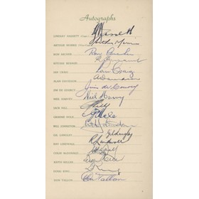 AUSTRALIA 1953 SIGNED CRICKET ITINERARY CARD