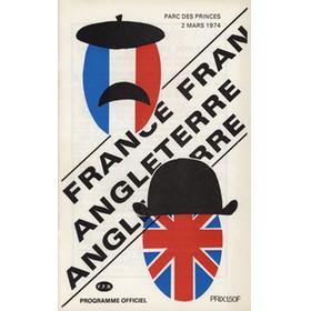 FRANCE V ENGLAND 1974 RUGBY UNION PROGRAMME