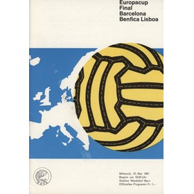 BENFICA V BARCELONA 1961 (EUROPEAN CUP FINAL) FOOTBALL PROGRAMME