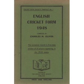 CRICKET BOOK SOCIETY PAMPHLET NO.1 - ENGLISH CRICKET FORM 1948