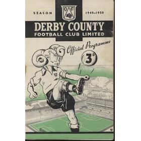 DERBY COUNTY V HUDDERSFIELD TOWN 1949-50 FOOTBALL PROGRAMME