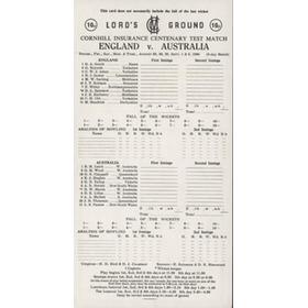 ENGLAND V AUSTRALIA 1980 (LORD