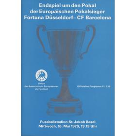 BARCELONA V FORTUNA DUSSELDORF 1979 (ECWC FINAL) FOOTBALL PROGRAMME