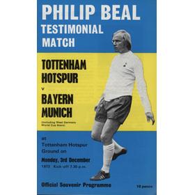 TOTTENHAM HOTSPUR V BAYERN MUNICH 1973-74 (PHILIP BEAL TESTIMONIAL) FOOTBALL PROGRAMME