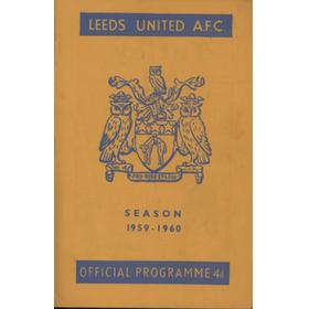 LEEDS UNITED V SHEFFIELD WEDNESDAY 1959-60 FOOTBALL PROGRAMME
