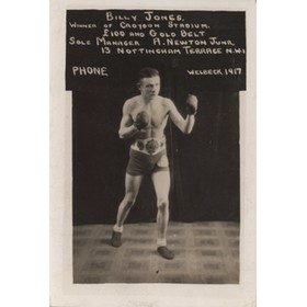 BILLY JONES BOXING POSTCARD