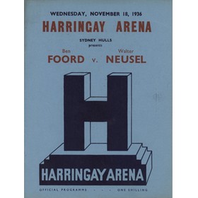BEN FOORD V WALTER NEUSEL 1936 BOXING PROGRAMME
