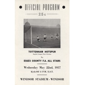 TOTTENHAM HOTSPUR V ESSEX COUNTY F.A. ALL STARS 1957 FOOTBALL PROGRAMME