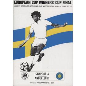 SAMPDORIA V ANDERLECHT (ECWC FINAL) 1990 FOOTBALL PROGRAMME