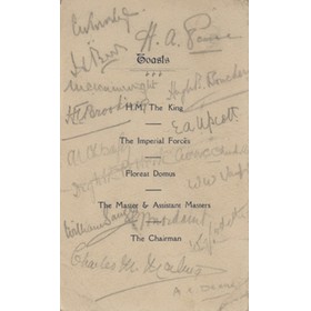 CAMBRIDGE OLD WELLINGTONIANS 1920 SIGNED DINNER MENU