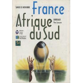 FRANCE V SOUTH AFRICA 1996 RUGBY UNION PROGRAMME