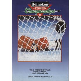 HEINEKEN CHAMPIONSHIP PLAY-OFFS 1986 ICE HOCKEY PROGRAMME 