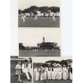 CRICKET IN SINGAPORE 1953 (WITH TOP HATS) PHOTOGRAPHS X4