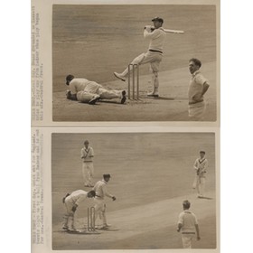 ENGLAND V AUSTRALIA 1953 (OLD TRAFFORD) CRICKET PHOTOGRAPHS X3
