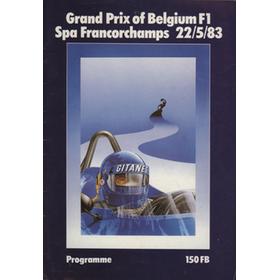 BELGIAN GRAND PRIX 1983 OFFICIAL PROGRAMME