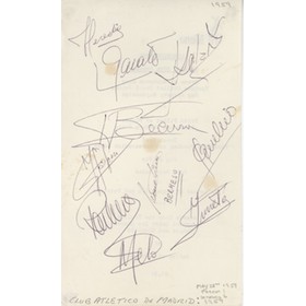 ATLETICO DE MADRID 1959 (V NOTTINGHAM FOREST) FOOTBALL AUTOGRAPHS