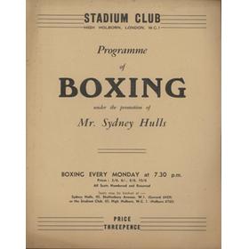 DAVE FINN V LES GREENAWAY 1940 BOXING PROGRAMME
