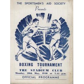BILLY WALKER V JACKIE RANKIN 1940 BOXING PROGRAMME