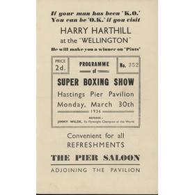 CON FLYNN V NICK LUCAS 1936 (HASTINGS) BOXING PROGRAMME