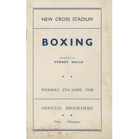 JACK LONDON V AL DELANEY 1938 (NEW CROSS) BOXING PROGRAMME