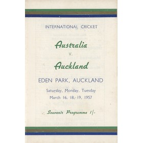 AUCKLAND V AUSTRALIA 1956-57 (EDEN PARK) CRICKET PROGRAMME