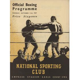 AL ROTH V JACK LYDEN 1937 BOXING PROGRAMME